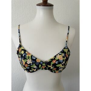 LA Hearts Swim Bikini Top Multicolor Floral Swimwear Beach Summer